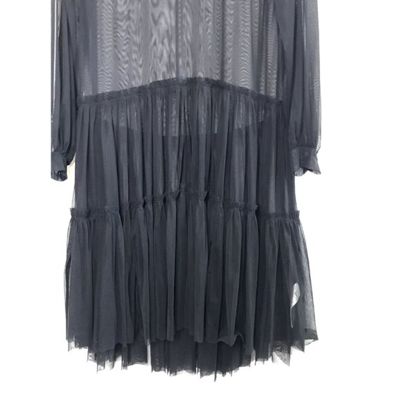 NEW Free People Sheer Delight Embroidered Black Maxi Top Size Medium - Picture 8 of 13